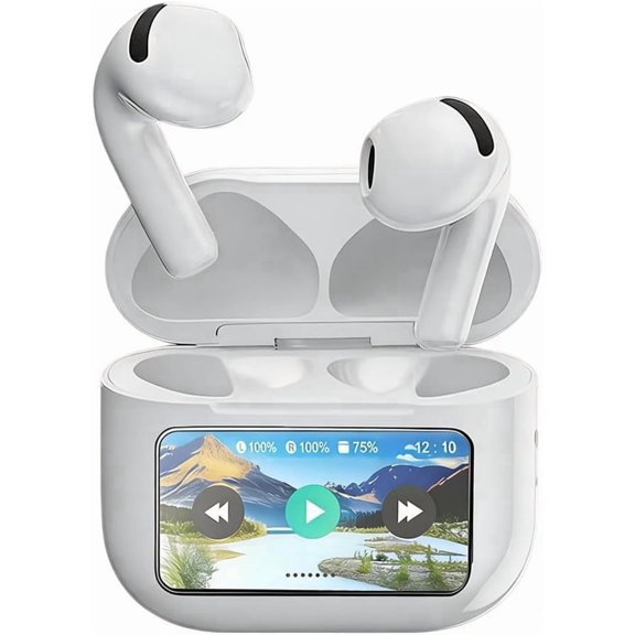 for Earbuds w/ Touch Screen, 16-Language, Bluetooth 5.4, Hi-Fi Stereo Sound, Clear Calls, for Android & iOS