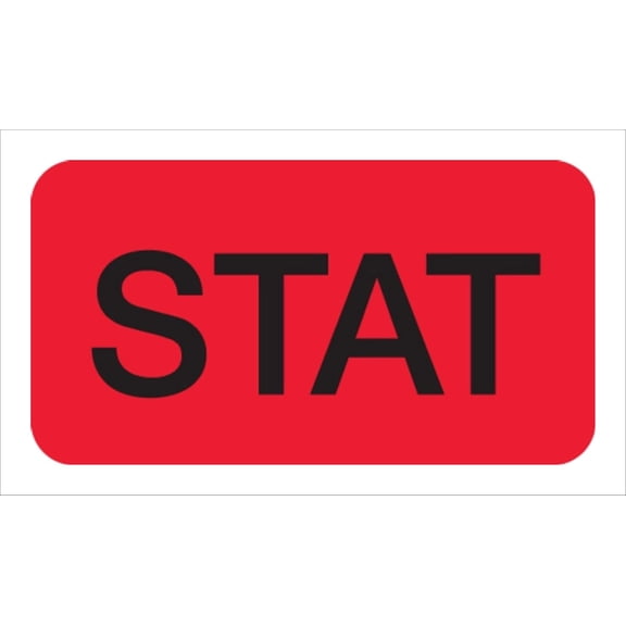 for Emergency Medical Orders and Laboratory Prioritization, 1-5/8" x 7/8", Red/Black, Permanent Adhesive, , 250 Stickers/Box