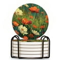 for Flower Drink Coasters with Holder,NonSlip Coasters Set of 6