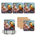 for Flower Stylish Ceramic Coasters for Drinks with Holder,Set of 4