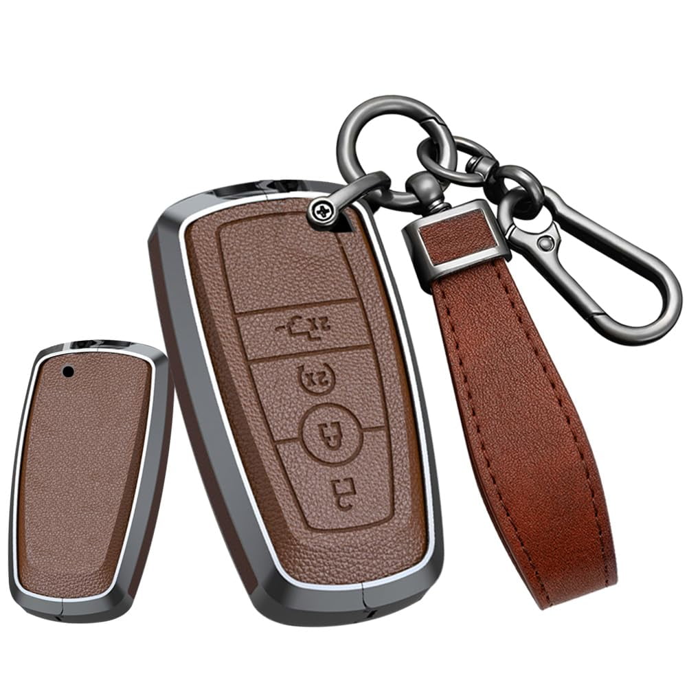 for Ford Leather Key Fob Cover Fit For F150 F350 Raptor Fusion Mustang ...