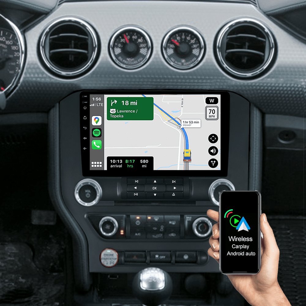 Ford Mustang 2015-2020 Double Din Install Deck Car Radio, GPS Unit with