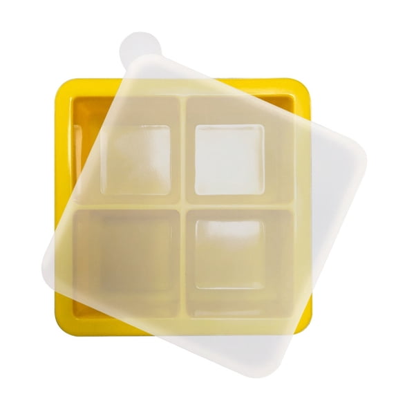 for Freezer - 4 Grid Silicone Tray with Lid Reusable Ice Maker for ...