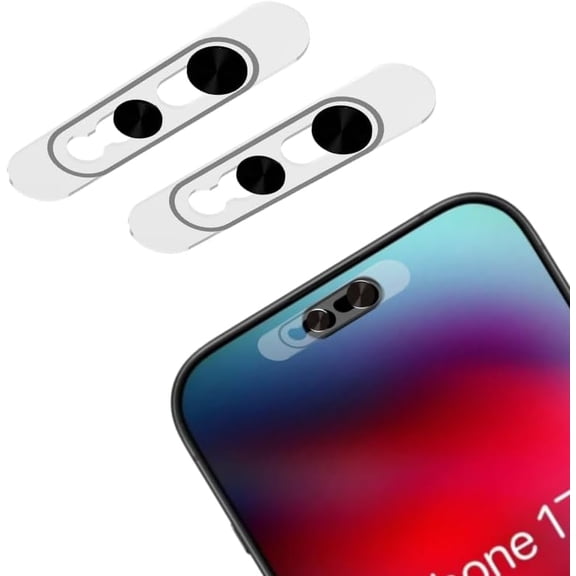 for Front Camera Privacy Cover, Lens Protector Compatible with iPhone 17/16/15/14 Pro Max/Pro, On/Off Face Recognition, Strong Adhesive-Black, 2 Pack