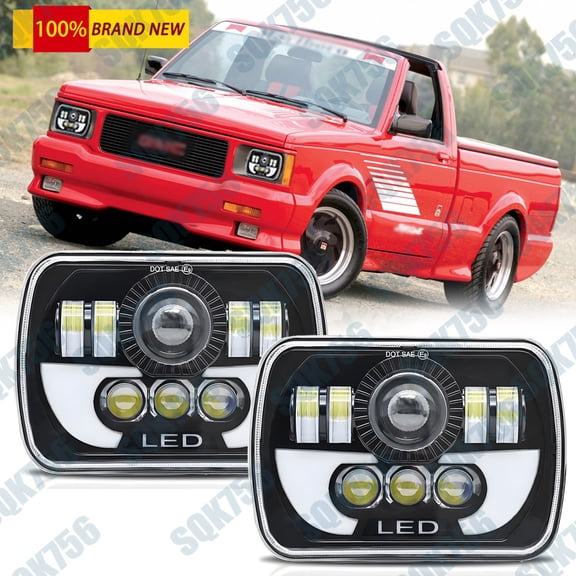 for GMC Pickup C15 Sierra Classic 2PCS 7x6" LED Hi/Lo Headlights Projector Lamps