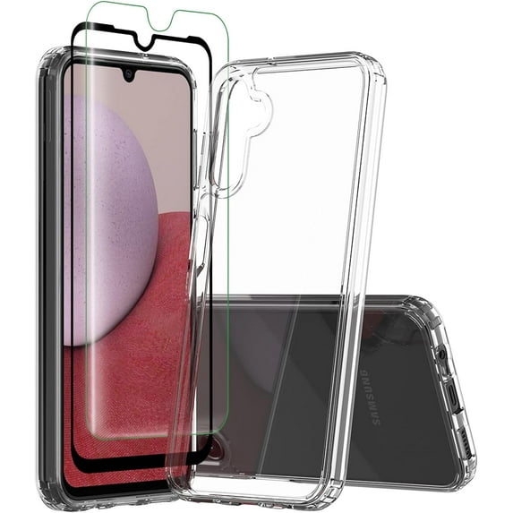 for Galaxy A14 5G Case Samsung A14 5G Case with 2* Screen Protector Premium Clear Back Panel + TPU Bumper Cover for Samsung Galaxy A14 5G(YKL Clear)
