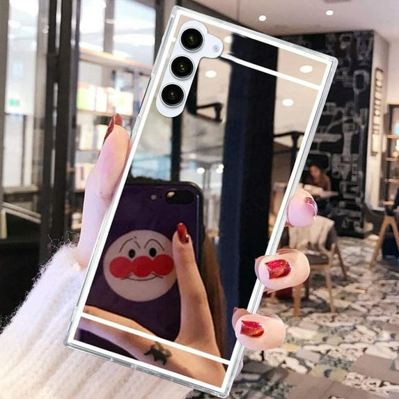 for Galaxy S23 Makeup Mirror Case for Girls Women for Samsung Galaxy S23 Clear Case TPU Luxury Fashion Case for Galaxy S23 Silver