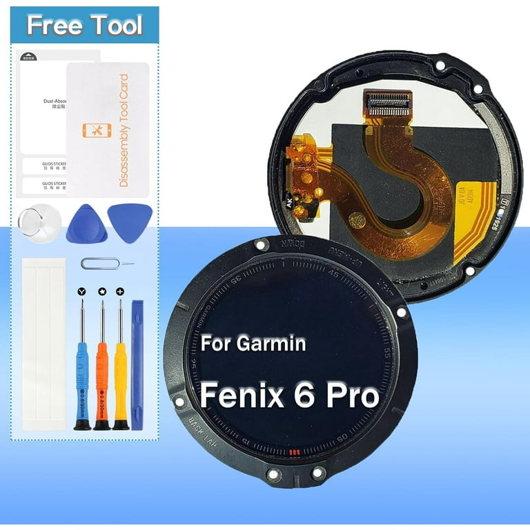 for Garmin Fenix 6 Pro Screen Replacement LCD Display Touch Digitizer Assembly Black