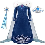 GOYOMA for Girl Elsa Dress Frozen Cosplay Outfit Snow Princess Dress Up