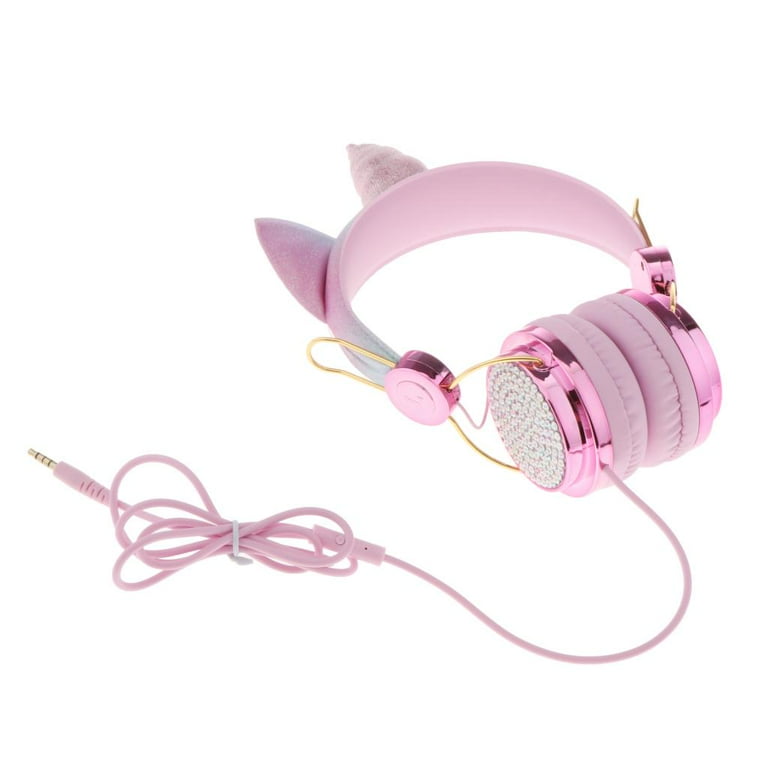for Girls Children Teens 3.5mm Headphone with Adjustable Headband Over Headset Birthday Gift Pink 1