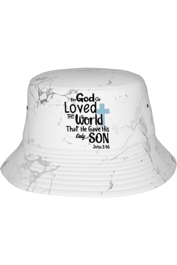 for God So Loved The World That He Gave His Only Son John 3:16 Bucket hat Women Sun Hat Men Summer Beach Fisherman Cap Black