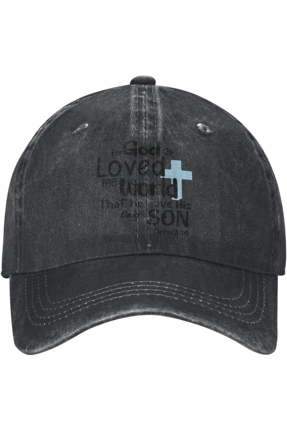 for God So Loved The World That He Gave His Only Son John 3:16 Cowboy Hat Men Baseball Cap Women Sun Hat Black