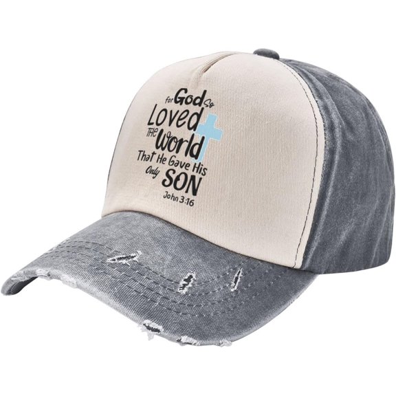 for God So Loved The World That He Gave His Only Son John 3:16 Cowboy Hat Women Men Vintage Washed Baseball Caps