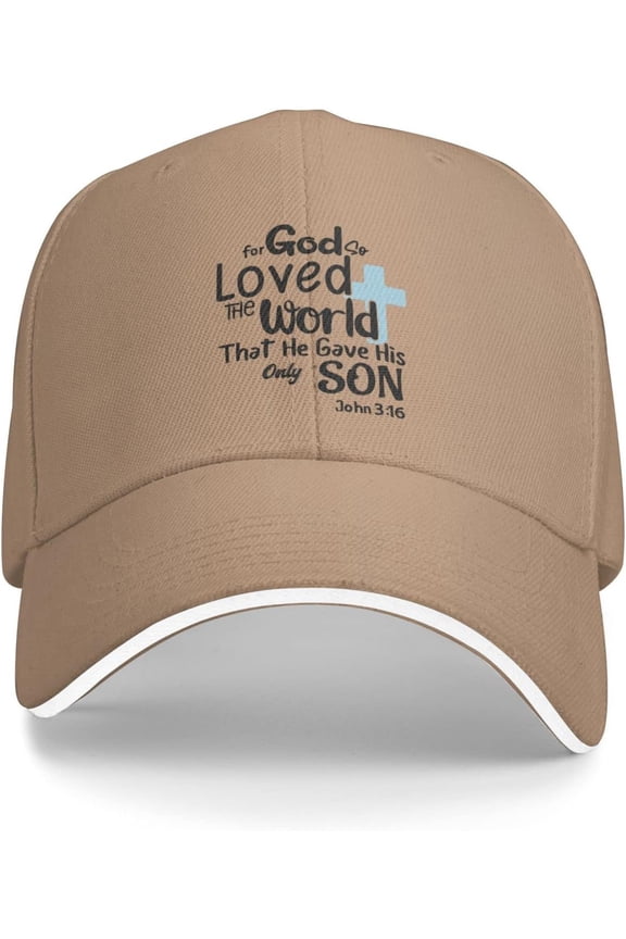 for God So Loved The World That He Gave His Only Son John 3:16 Gift Natural Dad Hat Baseball Cap Trucker Baseball Hats