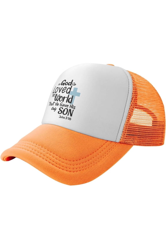 for God So Loved The World That He Gave His Only Son John 3:16 Mesh Trucker Hat Men Baseball Cap Women Sun Hat Black