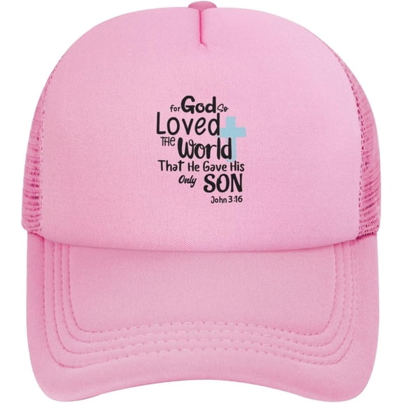 for God So Loved The World That He Gave His Only Son John 3:16 Trucker Hat Mesh Baseball Cap Men Women Dad Hat Black