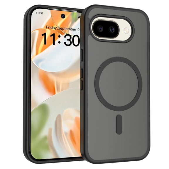 for Google Pixel 10A Case Compatible with MagSafe, Translucent Matte Shockproof Phone Case Cover - Black