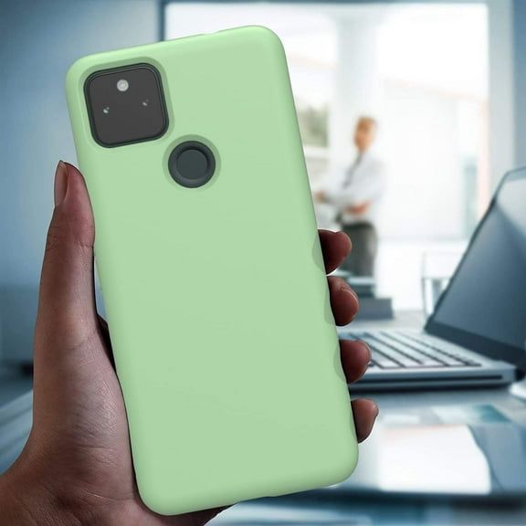 for Google Pixel 5A 5G Case, Liquid Silicone Slim Soft TPU Fit Drop Protection Phone Case for Google Pixel 5A (Green)
