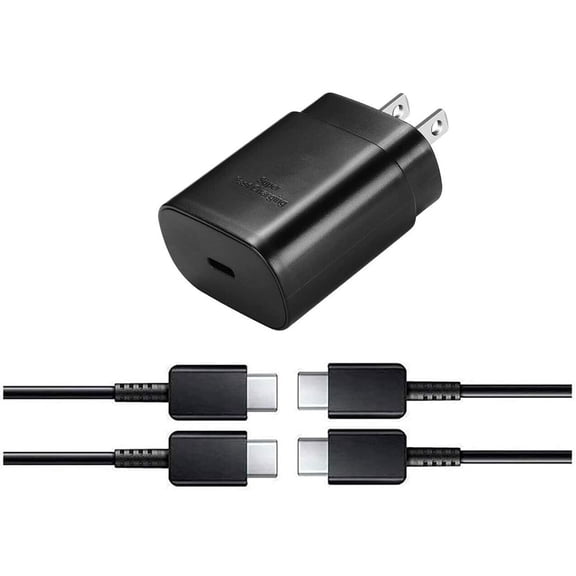 for Google Pixel 5a Super Fast Charger USB Type C Kit, PD 25W Type C Wall Charger and 2x USB C to USB C Fast Charging Cable [ 3ft & 6ft ] - Black