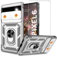 thumbnail image 1 of for Google Pixel 6 Case with HD Screen Protector, Build in 360° Rotating Ring Kickstand [Military Grade] Protective Case for Pixel 6, Silver, 1 of 13