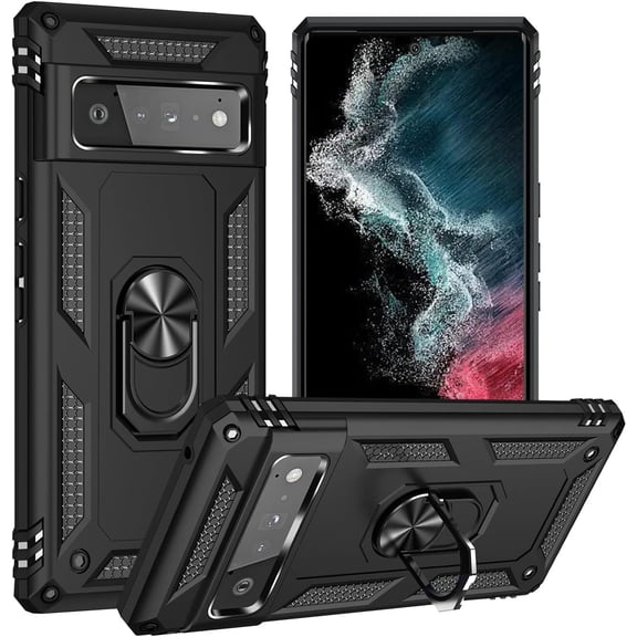 for Google Pixel 6 Pro 5G Case, [Armor Grade] Shock Resistant, Drop Resistant, Phone Case, Compatible with Pixel 6 Pro 5G Case (Black)