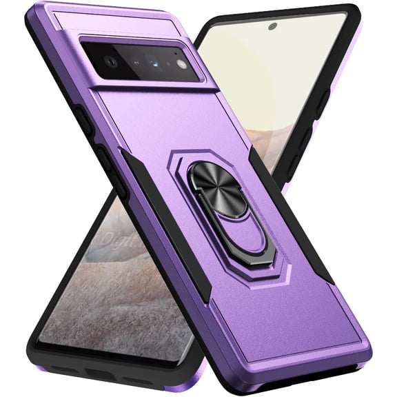 for Google Pixel 6 Pro Case with Kickstand  Magnetic Ring Rugged Protective Military Grade Shockproof Case for Pixel 6 Pro Phone Case (Violet)