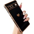 thumbnail image 1 of for Google Pixel 7A Case Women Girls Cute Design Soft Silicone Camera Protection Protective Lovely Heart Phone Case for Google Pixel 7A (Black), 1 of 6