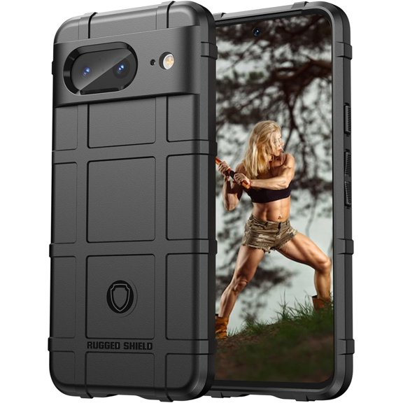 for Google Pixel 8 Case for Man, Heavy Duty Shockproof Phone Case Support Wireless Charging Cover for Google Pixel 8 HD Black