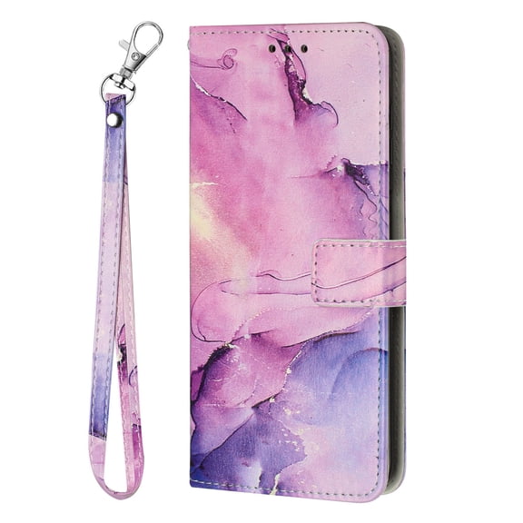 for Google Pixel 9 Pro XL Wallet Case, Marble Pattern [Wrist Strap] Premium PU Leather Flip Card slot Protective Cover