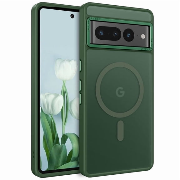 for Goolge 7 Pro Super Magnetic [Compatible with MagSafe] Metal Frame Protective Translucent Matte Smooth Phone Case for Goolge 7 Pro, Green