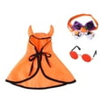 thumbnail image 1 of Pet Halloween Costume 3Pcs Set Adjustable Orange Cloak Cute Horns Design with Pumpkin Decoration Collar & Glasses, 1 of 8