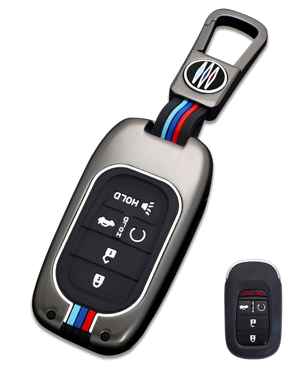 for Honda Key Fob Cover Car Key Fob Case Metal Shell Smart Key Holder Compatible for Accord CRV Civic Hatchback Pilot HRV 2022 2023 2024
