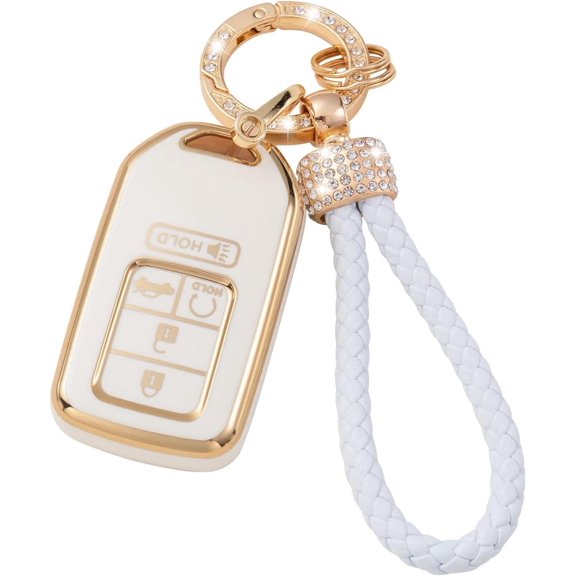 for Honda Key Fob Cover with Keychain, Soft TPU Key Case Protection Fit for Honda Accord Civic CRV Pilot Odyssey Smart Key Holder,for Honda A5