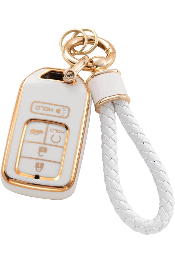 for Honda Key Fob Cover with Keychain, Soft TPU Key Case Protection Fit for Honda Accord Civic CRV Pilot Odyssey Smart Key Holder