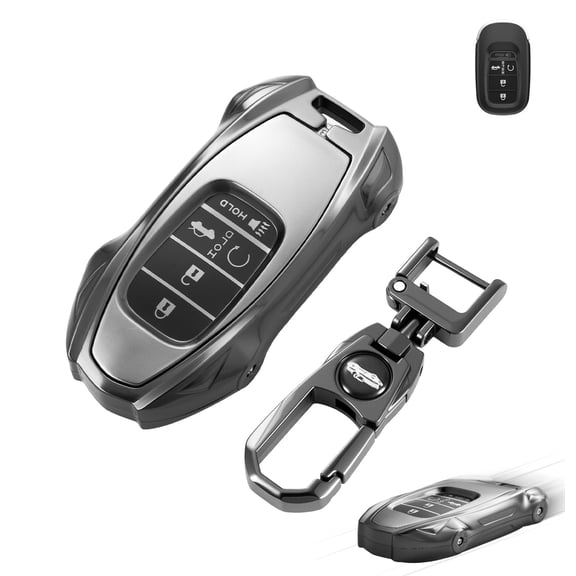 for Honda Key Fob Cover with Keychain Zinc Alloy Metal Key Fob Case Compatible with 2022 2023 2024 2025 Accord Civic CR-V HR-V Pilot Metal Keychain