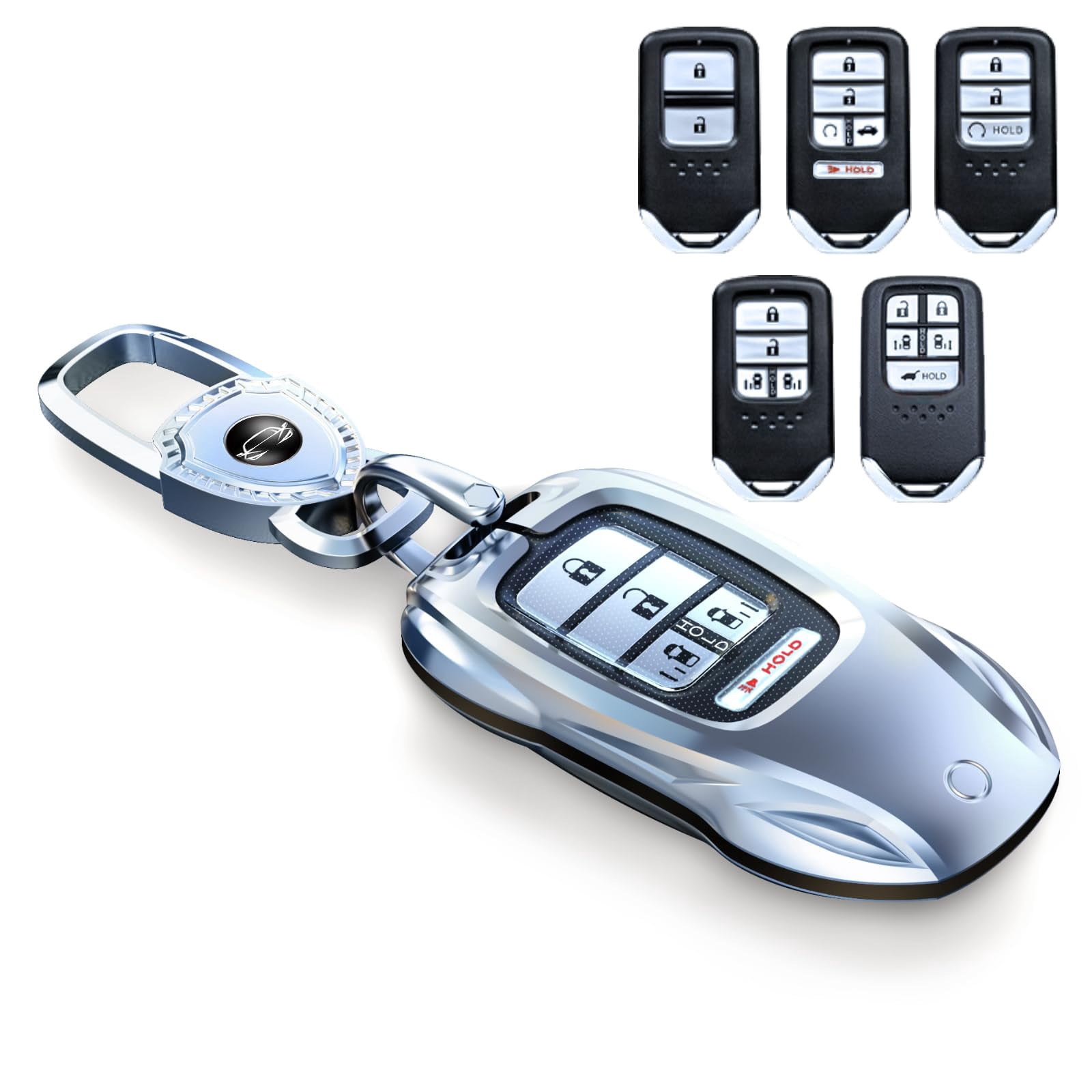 for Honda Key fob Cover with Keychain,2016-2022 2023 2024 2025 Civic Accord HR-V Pilot CR-V, Silicone,Ridgeline Car Key Fob Case Holder