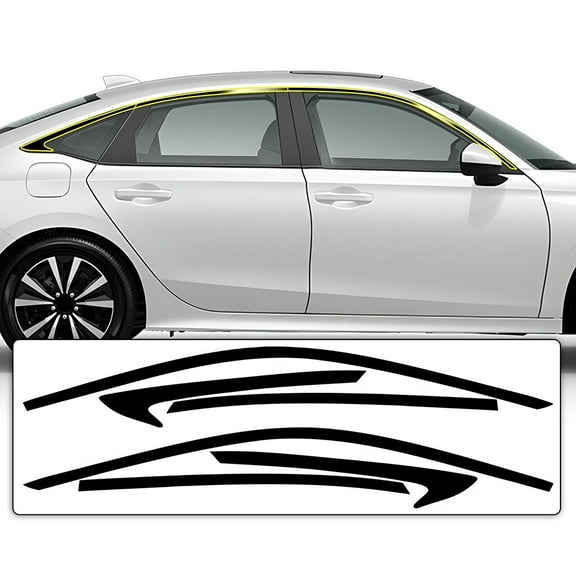 for Honda for Civic Sedan 2022 2023 Side for Window Chrome Delete Cover Decal
