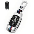 thumbnail image 1 of for Hyundai Key Fob Cover Case Metal Shell Smart Key Holder protector Compatible for Kona Palisade Santa Fe Elantra GT Accent Veloster 4 Button, 1 of 7