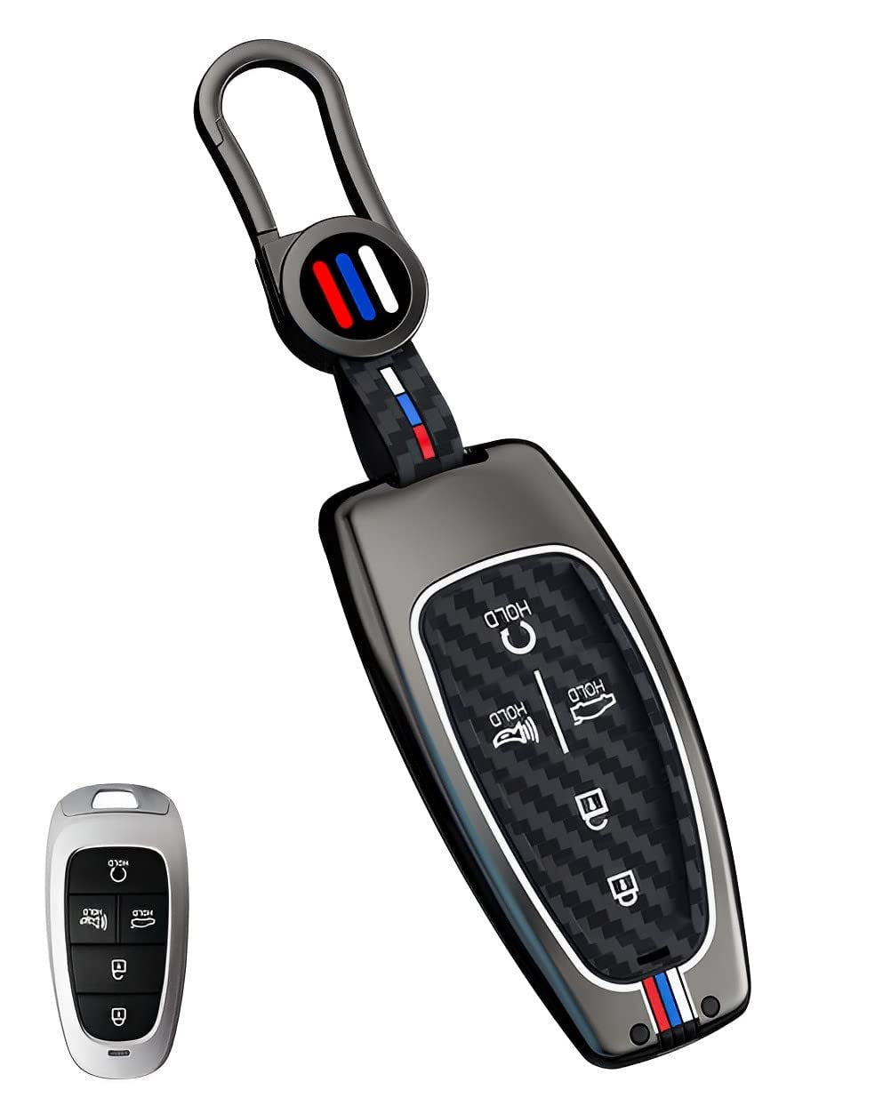 for Hyundai Key Fob Cover Case Metal Smart Key Holder Protector Compatible for Tucson Santa fe Sonata 2020-2024  5 Button
