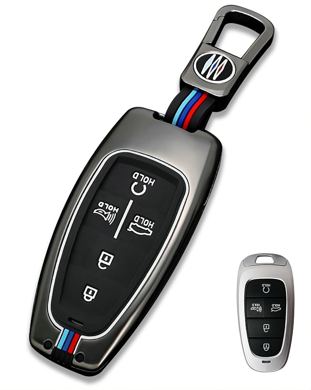 for Hyundai Key Fob Cover Case Metal Smart Key Holder Protector Compatible for Tucson Santa fe Sonata 2020-2024  5 Button