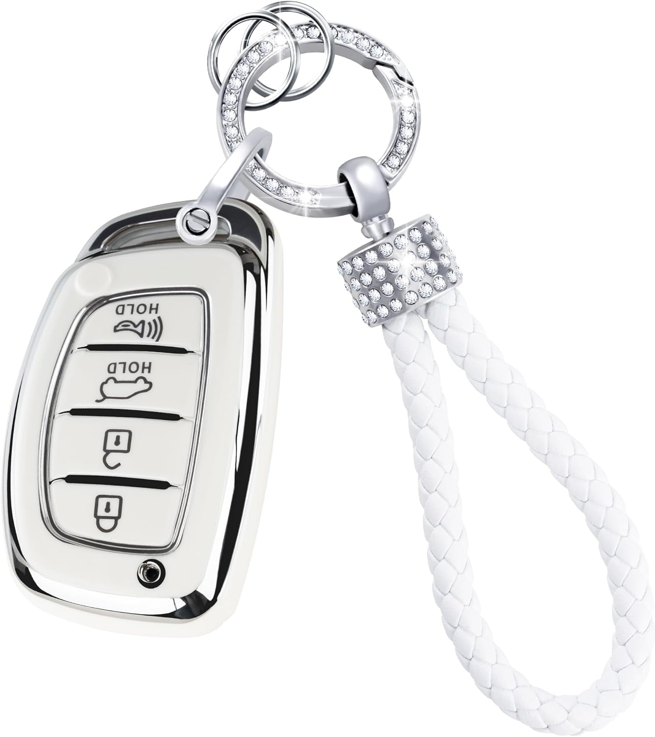 for Hyundai Key Fob Cover with Diamond Keychain,Fit for Hyundai Elantra ...