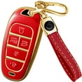 thumbnail image 1 of for Hyundai Sonata Key Fob Cover and Leather Keychain - TPU Key Case for Hyundai Santa Fe, Tucson, Ioniq 5, Palisade - 2019-2023 Keyfob Cover, 1 of 6