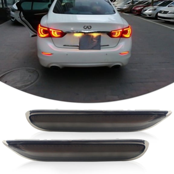 for INFINITI Q50 Rear Bumper Diffuser Lip with LED Brake Light - Direct Fit Aerodynamic Lip Spoiler