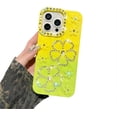 thumbnail image 1 of for IPhone Case,Luxury Glitter Sparkle Sparkly Bling Rhinostone Flower Gradient Pattern Soft Shockproof Phone Case (Yellow,iPhone 15), 1 of 5