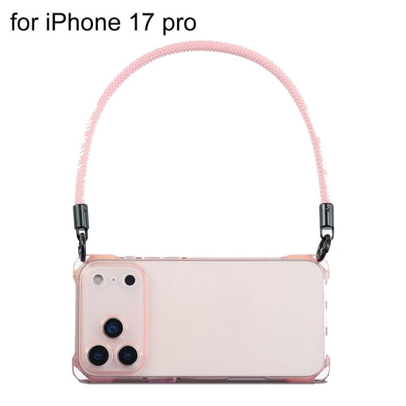 for IPhone17/17Pro/17 Pro Max/17Air Solid-Color Wristband Leather Phone Case W4