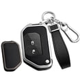 thumbnail image 1 of for Jeep Leather Flip Car Key Fob Cover Compatible with Jeep Gladiator Wrangler Sahara Metal Frame 2/3/4 Buttons, 1 of 7