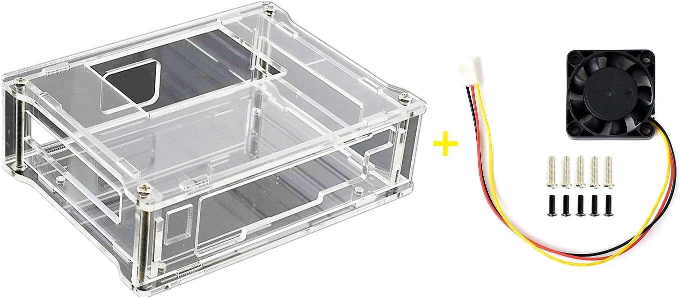 for Jetson Nano Case with Fan Acrylic Clear Case Enclosure Silent ...