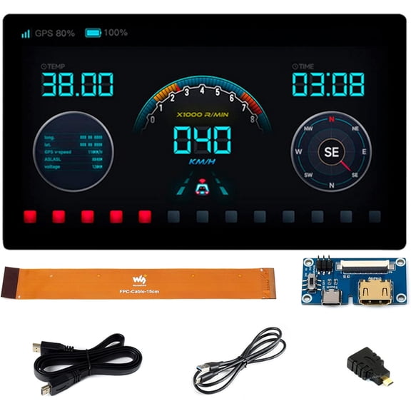 for /Jetson Nano/Windows/PC, 7inch IPS Capacitive Touch Display 1024x600, Integrated Thin and Light LCD, Support Windows/Linux/Android