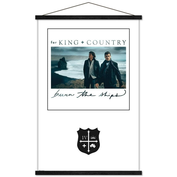 for KING & COUNTRY - Burn The Ships Album Series Wall Poster with Magnetic Frame, 22.375" x 34"