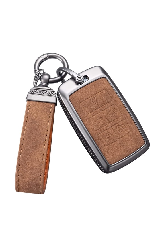 for Key Fob Cover with Keychain Leather Key Case Protector Compatible with Vogue Range Discovery Rover Sport